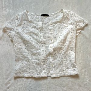 Brandy Eyelet Button Down Top